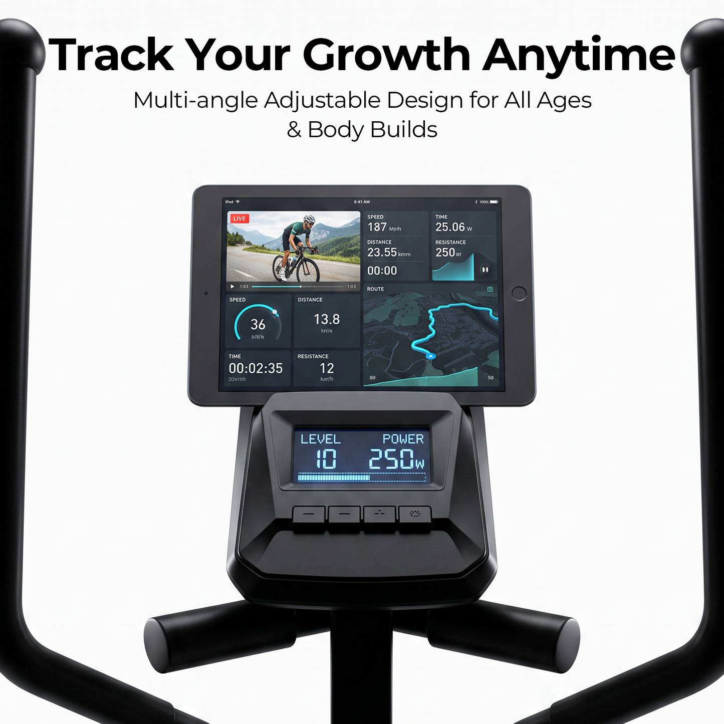 FED FITNESS Elliptical Exercise Machine with 15.5''-17'' Stride & Heart Rate Grips,Ultra Silent Magnetic Elliptical Machine for Home with 16 Levels Resistance