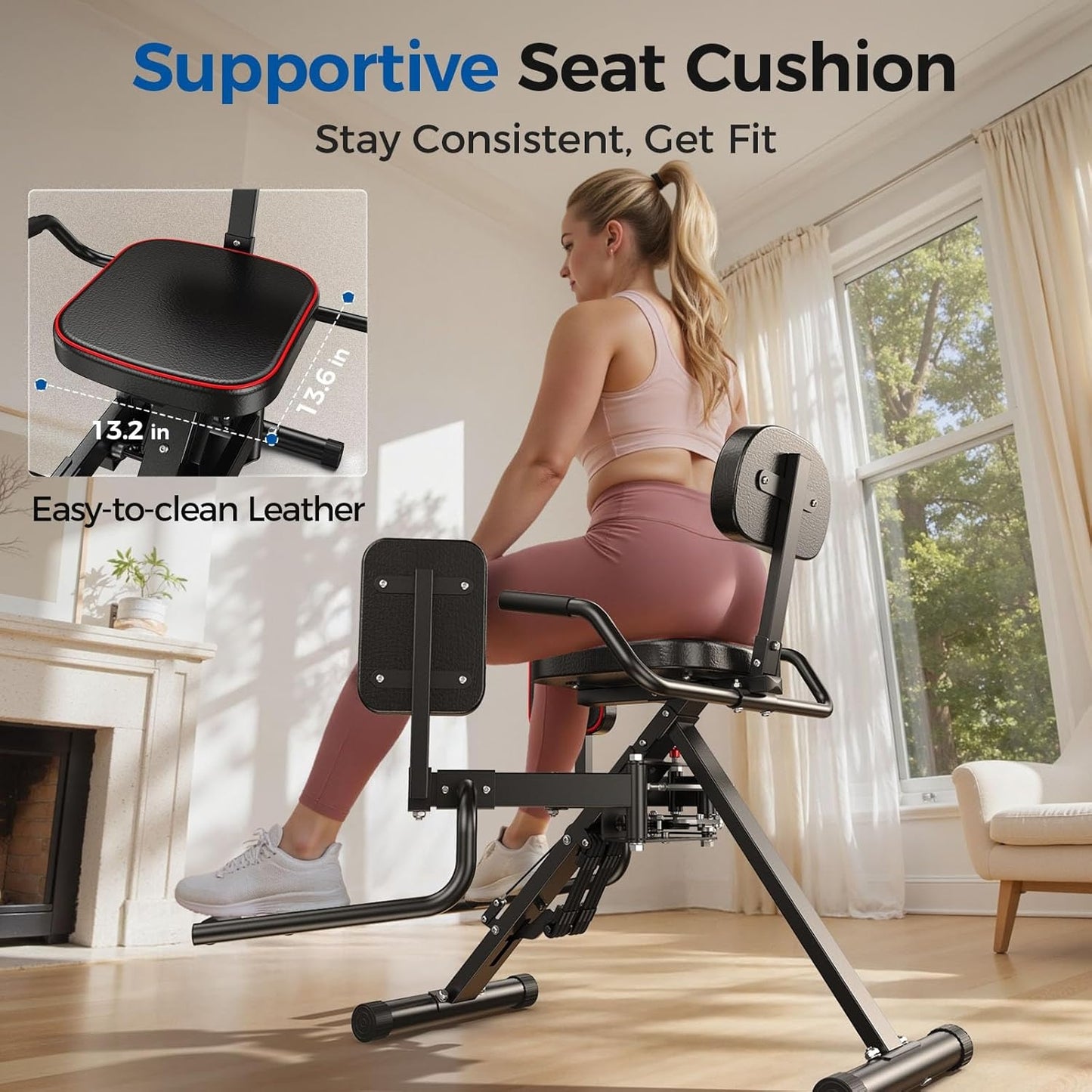 FED FITNESS 2-in-1 Hip Adductor & Abductor Machine, 6 Adjustable Resistance Bands, Dual Foot Bar, Home Gym for Glute & Inner Thigh.