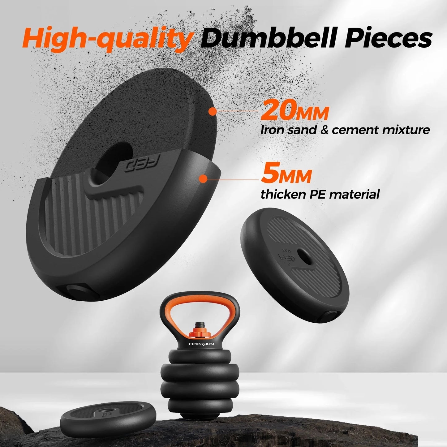 FLYBIRD 5 in 1 Dumbbell Kettlebell Weight Set