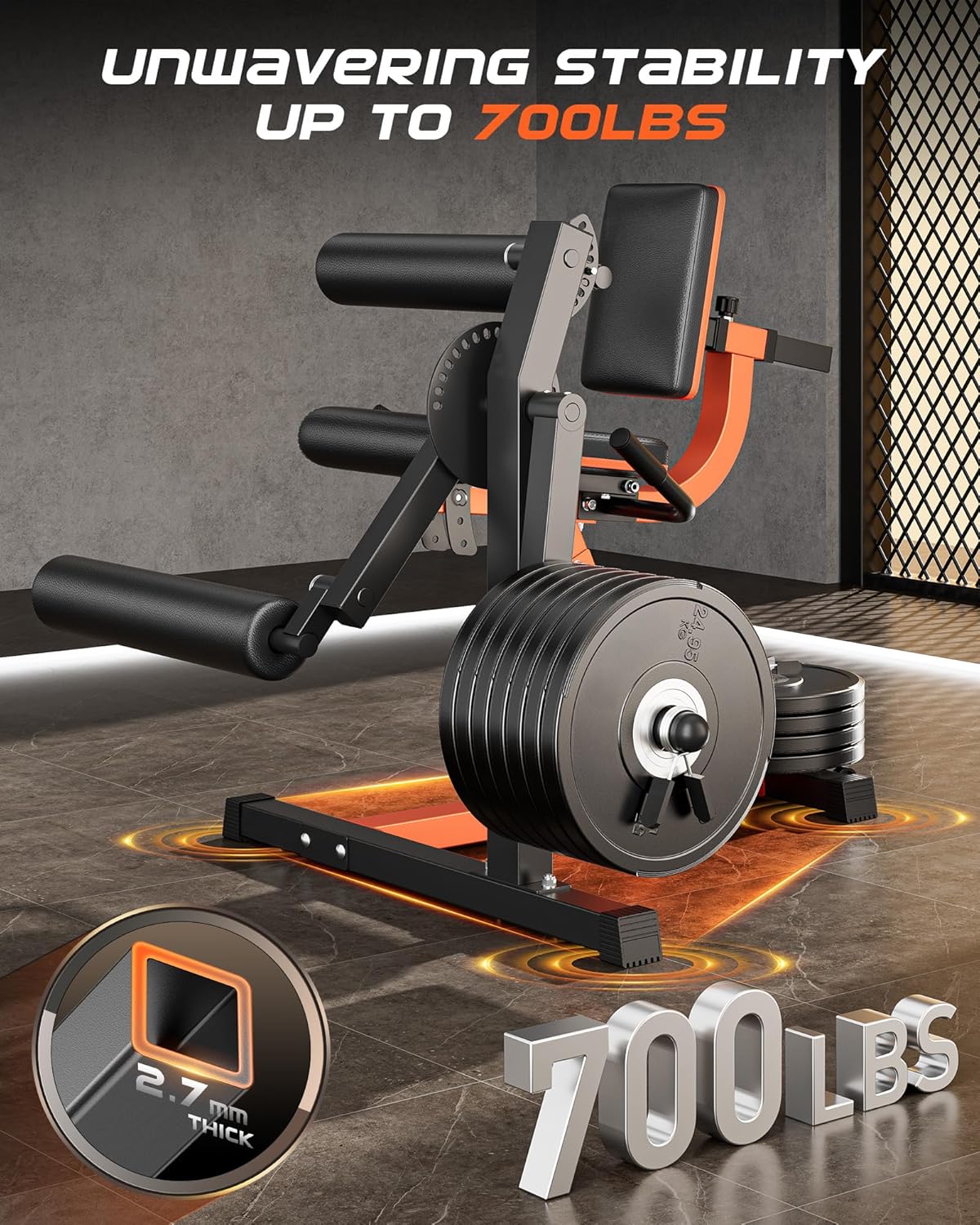 Leg Extension and Curl Machine, Lower Body Special Leg Machine, Adjustable Leg Exercise with Plate Loaded, Leg Rotary Extension for Thigh, Home Gym Weight Machine
