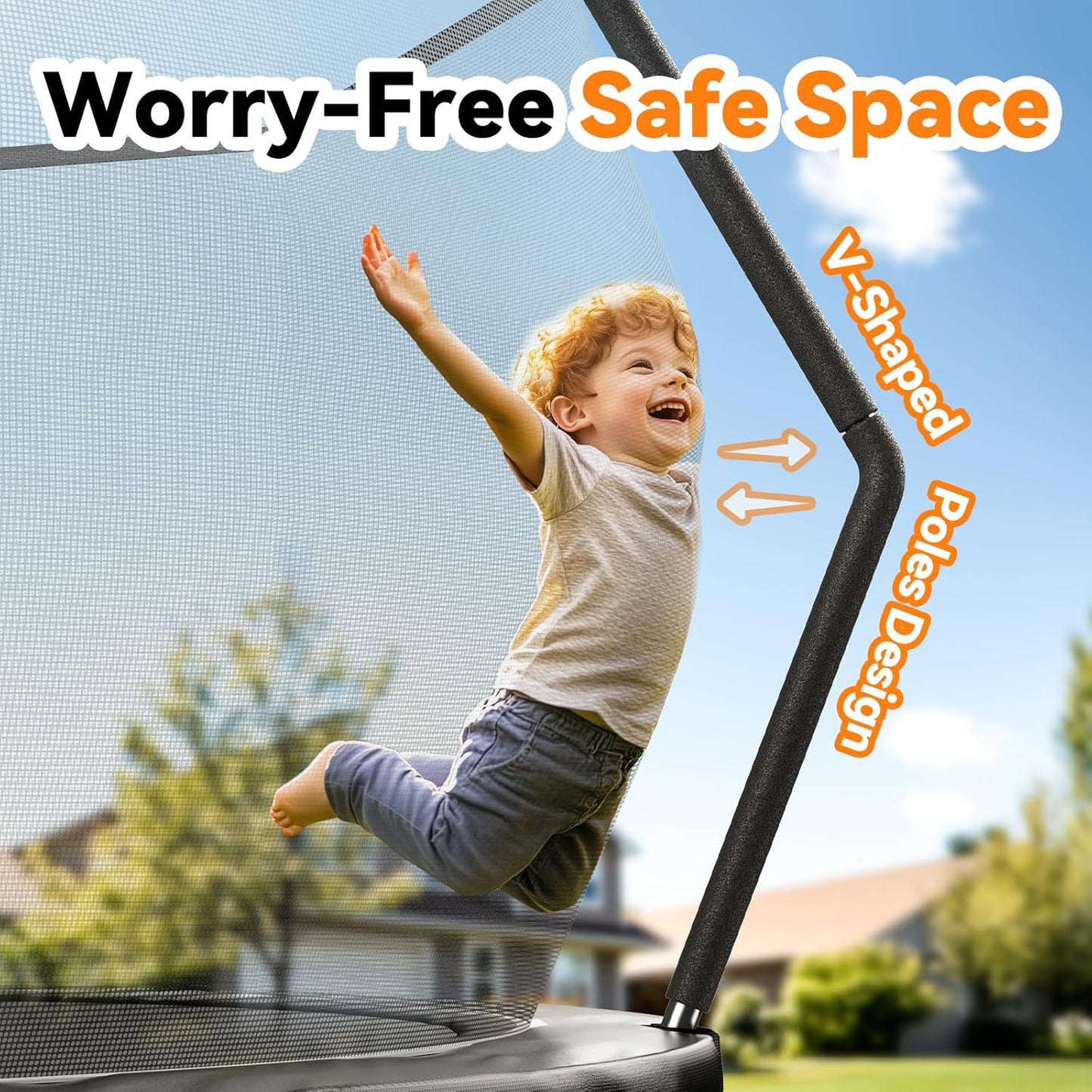 BCAN16FT Trampoline Outdoor with Enclosure for Kids Adults, ASTM Approved, Recreational Trampolines with Ladder for Kids-2025