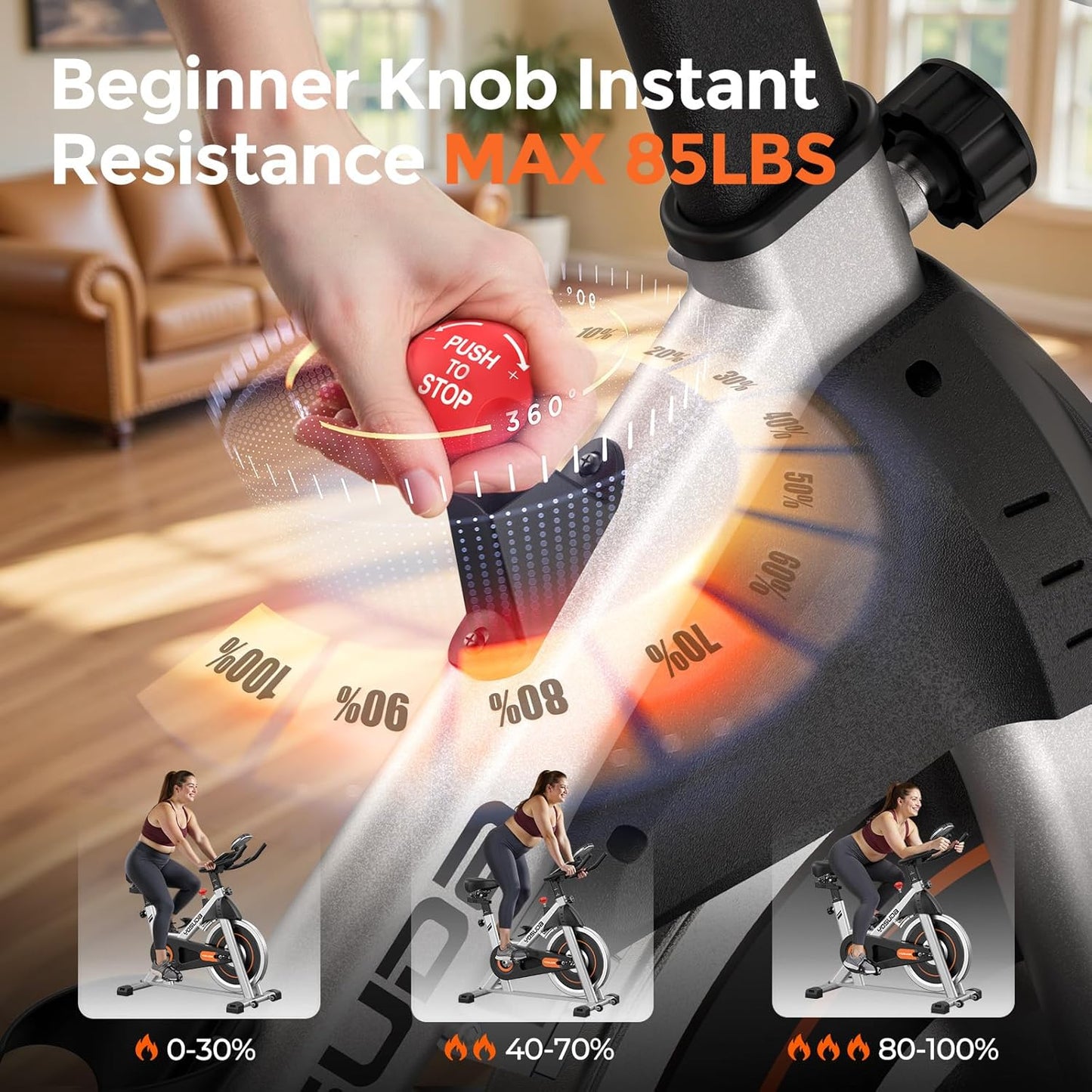 YOSUDA Magnetic Exercise Bike, Stationary Bike for Home with Exclusive App