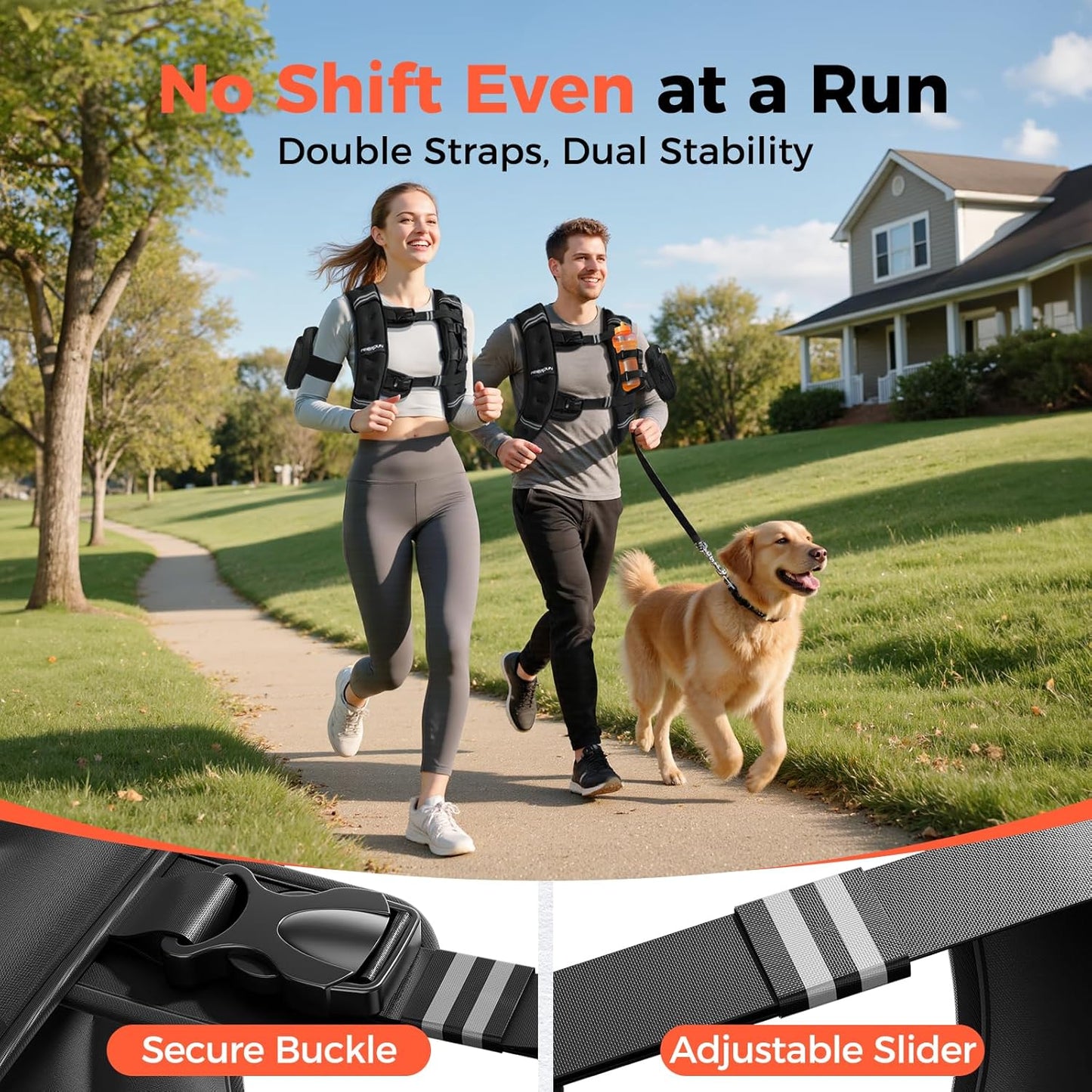 FEIERDUN 3-IN-1 Weighted Vest Woman Man with Hydration, 20lb/12lb/8lb Chest-friendly Adjustable Weight Vest for Walking Running Workout