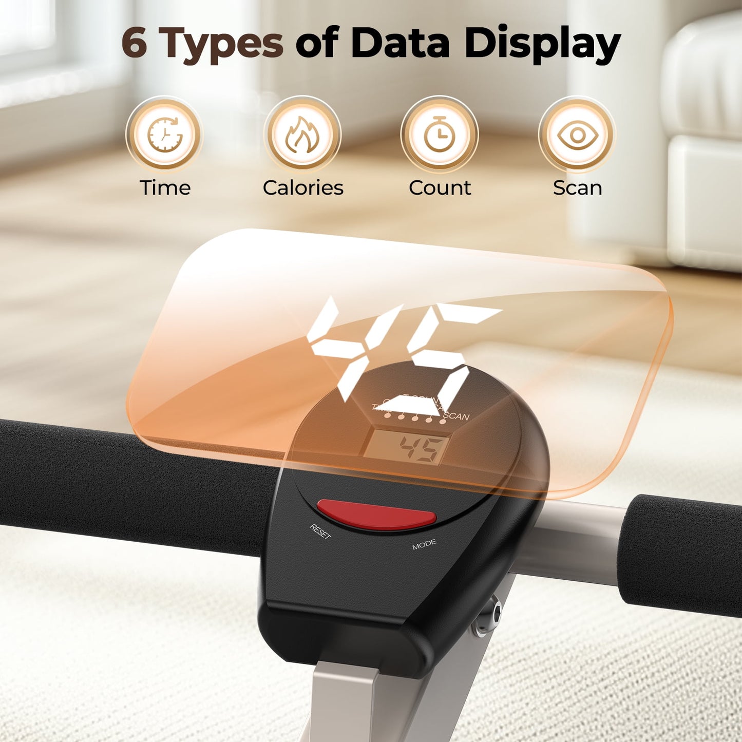 Feierdun Rowing Machine Rower Exercise for Home Cardio Workouts, 12 Adjustable Resistance