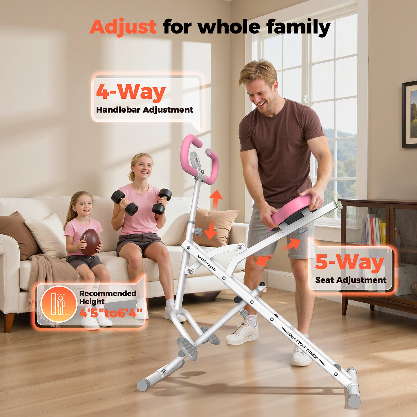 FLYBIRD Squat Machine-2 in 1 Squat Rowing Machine for Glutes Trainer & Leg Home Workout