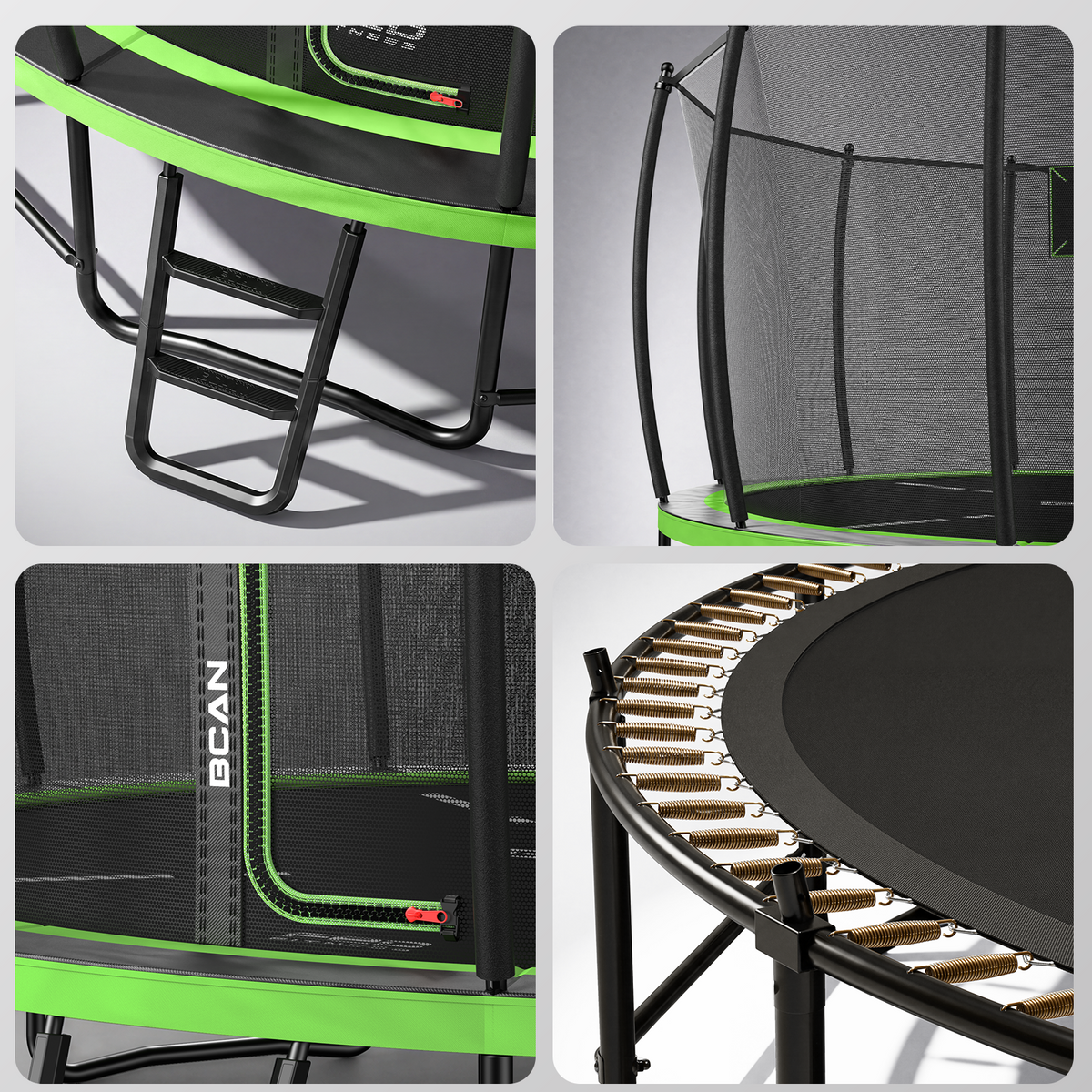 BCAN 16FT Recreational Trampoline with Enclosure for Kids Adults, ASTM Approved, Outdoor Trampolines with Ladder for Kids