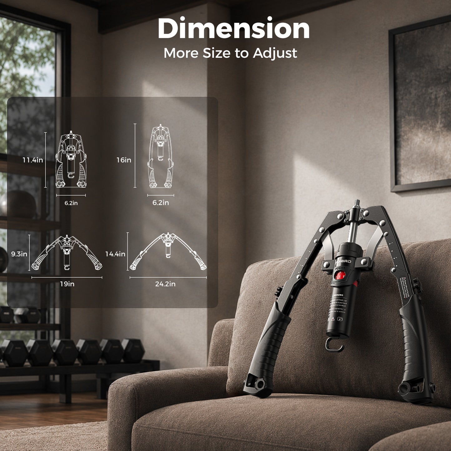 FLYBIRD 2-in-1 Twister Arm Trainer with Ab Roller Wheel, Adjustable 22-440lbs Hydraulic Power Chest