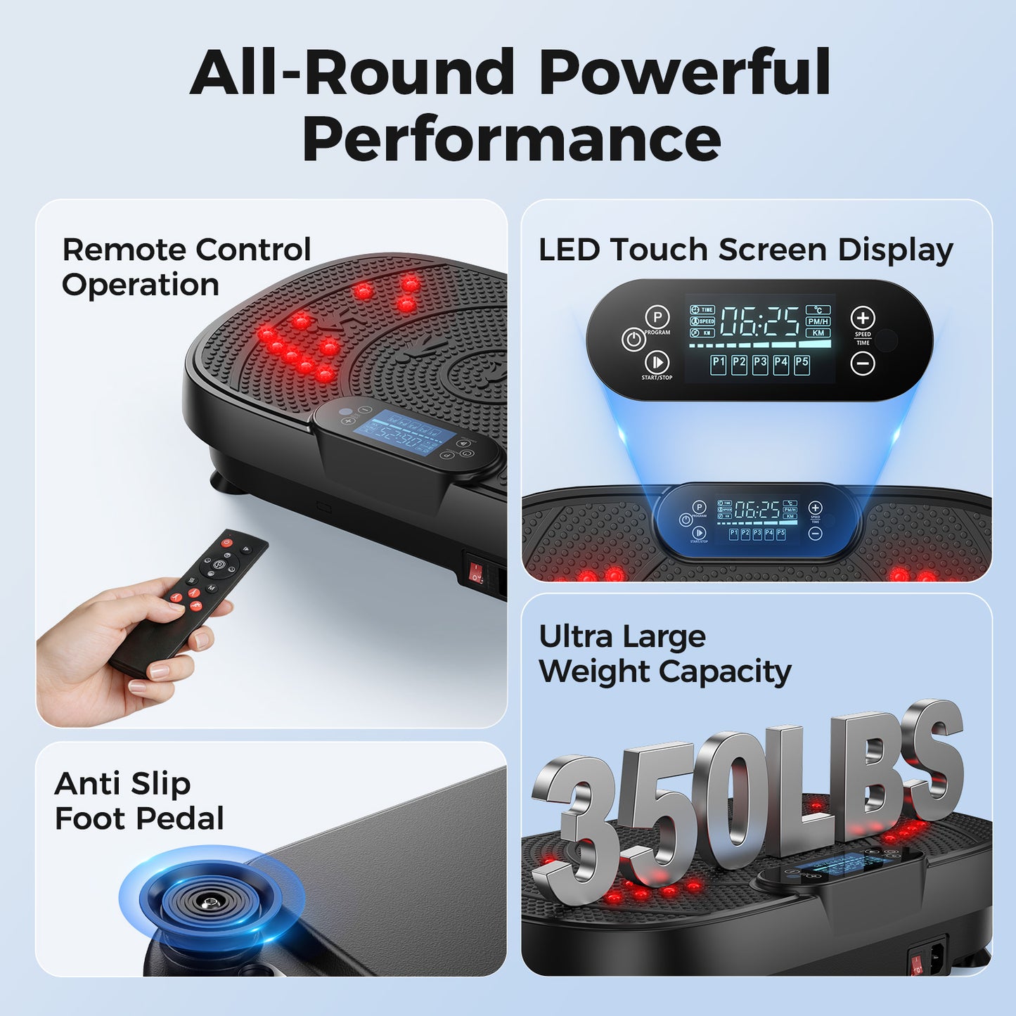 FED FITNESS Vibration Plate Exercise Machine,Curved Vibration Plate for Lymphatic Drainage Weight Loss,Workout Equipment for Women Men Home