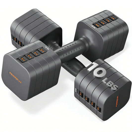FEIERDUN 5-in-1 Adjustable Dumbbell Set of 2, 20LBS/10LBS Hand Weights for Women, 1s-Adjust Dual-Stable Dumbbell Set for Women Home Gym & Outdoor (Copy)