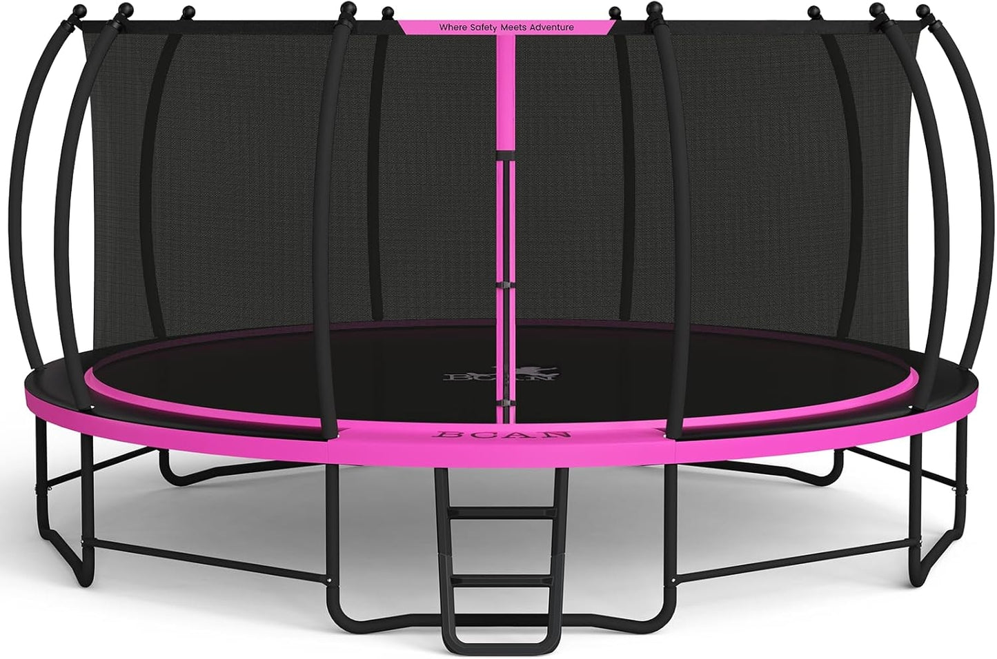 BCAN 16FT Recreational Trampoline with Enclosure for Kids Adults, ASTM Approved, Outdoor Trampolines with Ladder for Kids