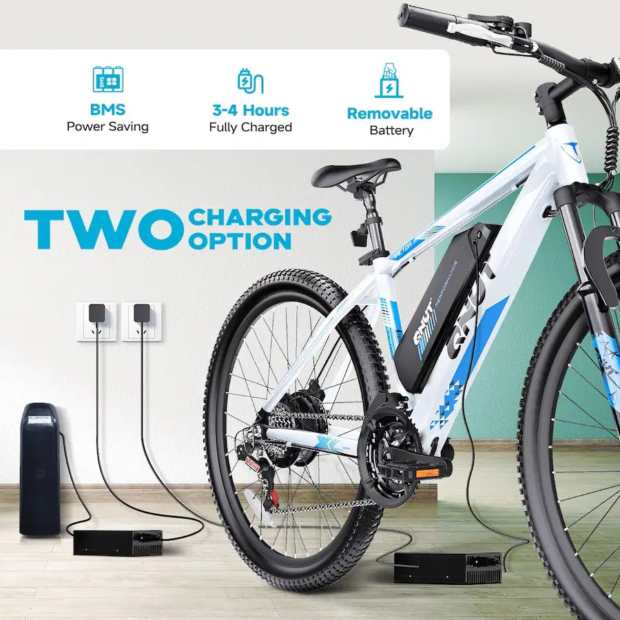 QNUT - VICTOR 3.0 26" Electric Bike for Adults, 350W Motor, Commuting E-Bike with Steel Frame & Mechanical Disc Brakes