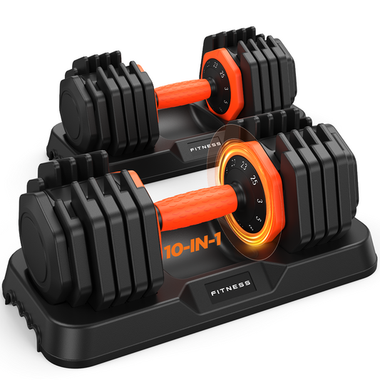 2026 Updated Adjustable Dumbbell Set of 2, 50/110 lbs Weights Dumbbell Set with Storage Box, 25lbs/55lbs Adjustable Weights with Anti-slip Silicone Grip, Weight Set For Home Gym Suit both Men and Women