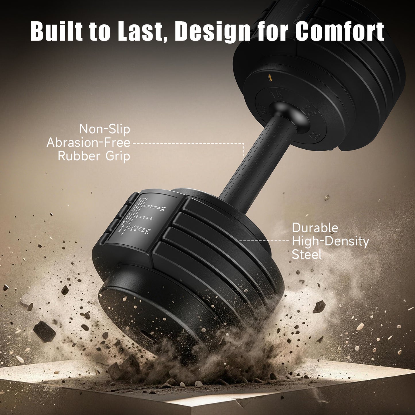 FED FITNESS 1 Pair 55LBS-Adjustable Dumbbell, Multiweight Options for Full Body Workout