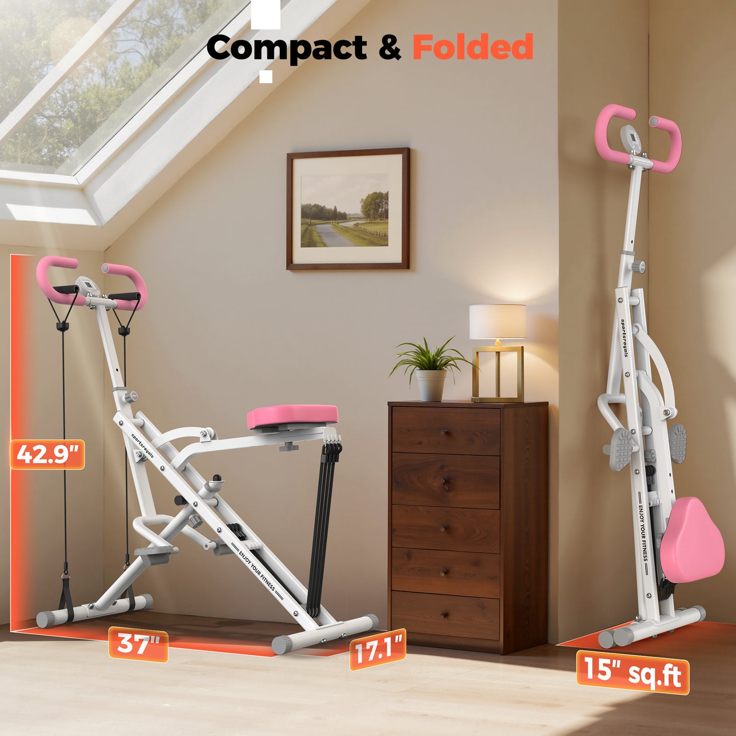 FLYBIRD Squat Machine-2 in 1 Squat Rowing Machine for Glutes Trainer & Leg Home Workout