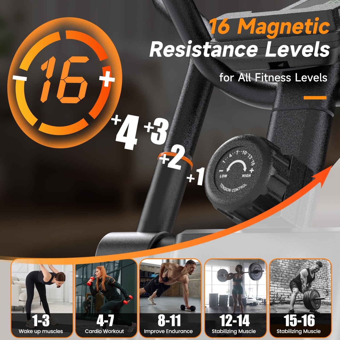 YOSUDA Foldable Elliptical Machines, 16 Resistance Levels Magnetic Elliptical Trainer for Home Gym Cardio with 350 lbs capacity