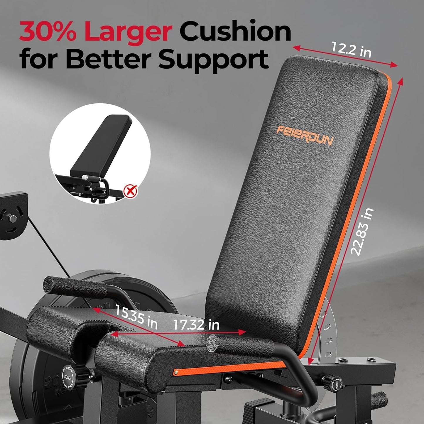 FEIERDUN Leg Extension and Curl Machine, Adjustable Leg Curl Machine, Seated Leg Extension and Lying Curl Machine, Leg Workout Equipment