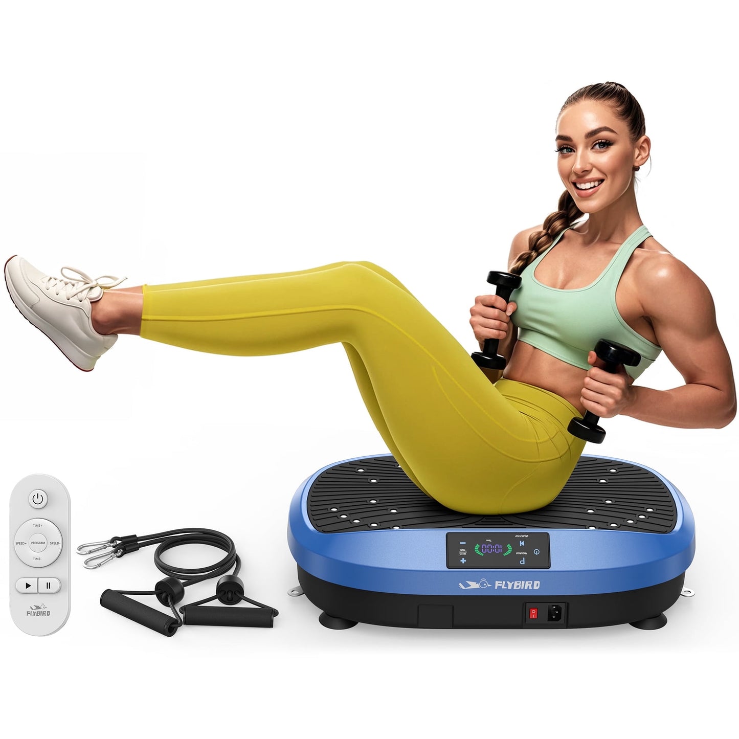 FLYBIRD Vibration Plate Exercise Machine, Lymphatic Drainage Machine