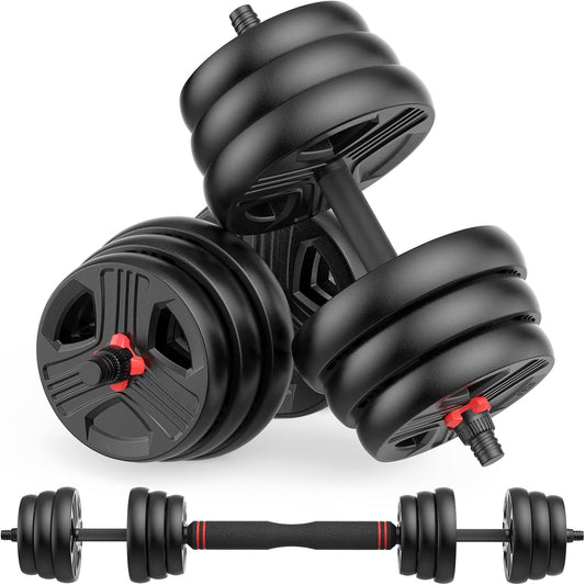 Adjustable Dumbbells,80lbs Free Weights Dumbbells Convertible 2 or 3 in 1 Set Used as Barbell, Kettlebells, A Pair of Lightweight for Home Gym