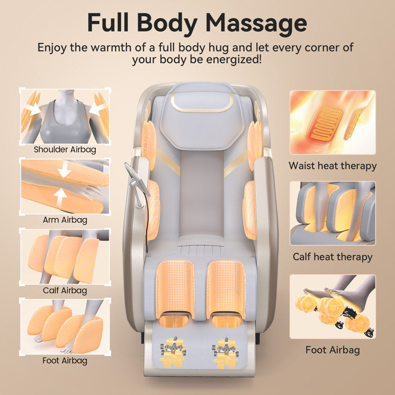 KOLIGEY 3D Full Body Massage Chair With Air Bags, Foot Massage, Heat Therapy, Shiatsu Recliner