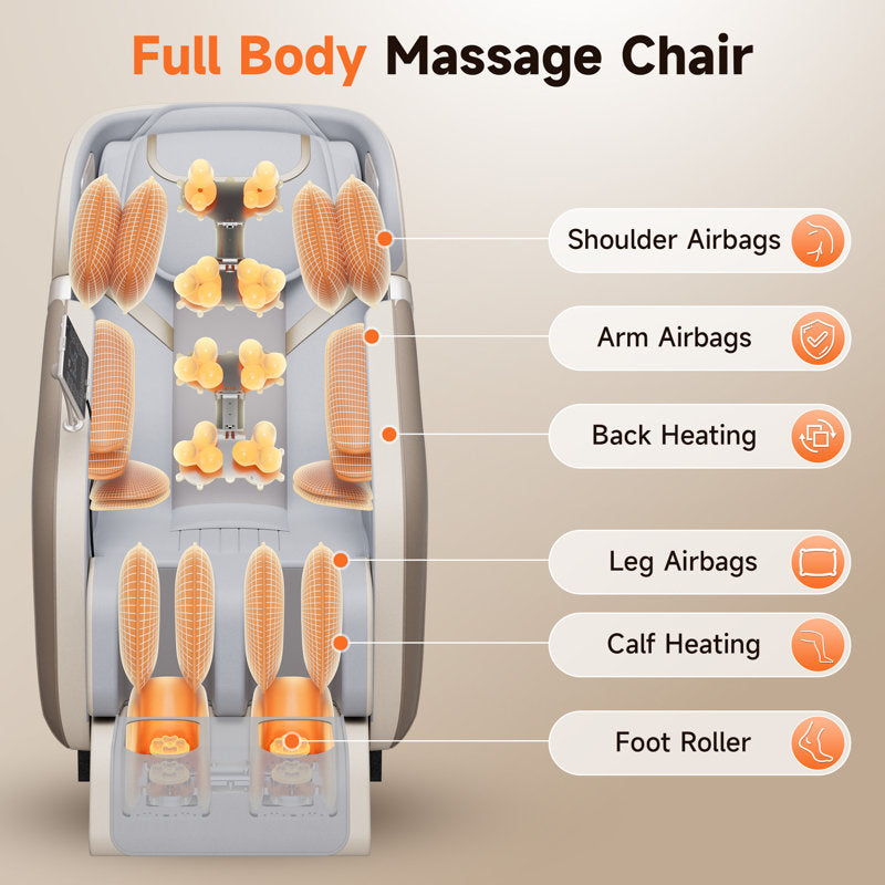 KOLIGEY 3D Full Body Massage Chair With Air Bags, Foot Massage, Heat Therapy, Shiatsu Recliner