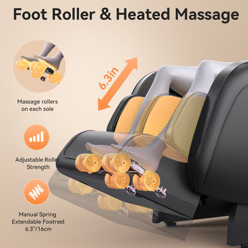KOLIGEY 3D Full Body Massage Chair With Air Bags, Foot Massage, Heat Therapy, LCD Screen&Voice Control