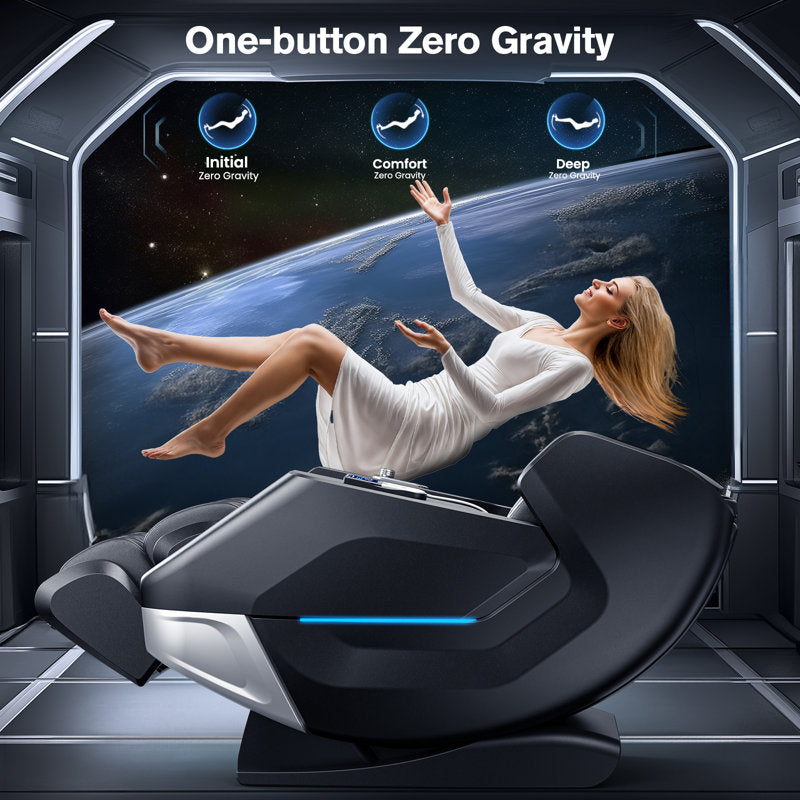 Full Body 4D Massage Chair With Automatic Extended Footrest, SL-Tracity Recliner, Full Air Bags, Heat Therapy