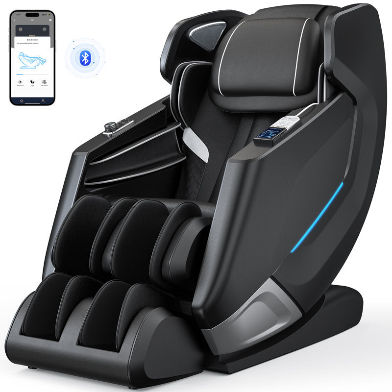 Full Body 4D Massage Chair With Automatic Extended Footrest, SL-Tracity Recliner, Full Air Bags, Heat Therapy