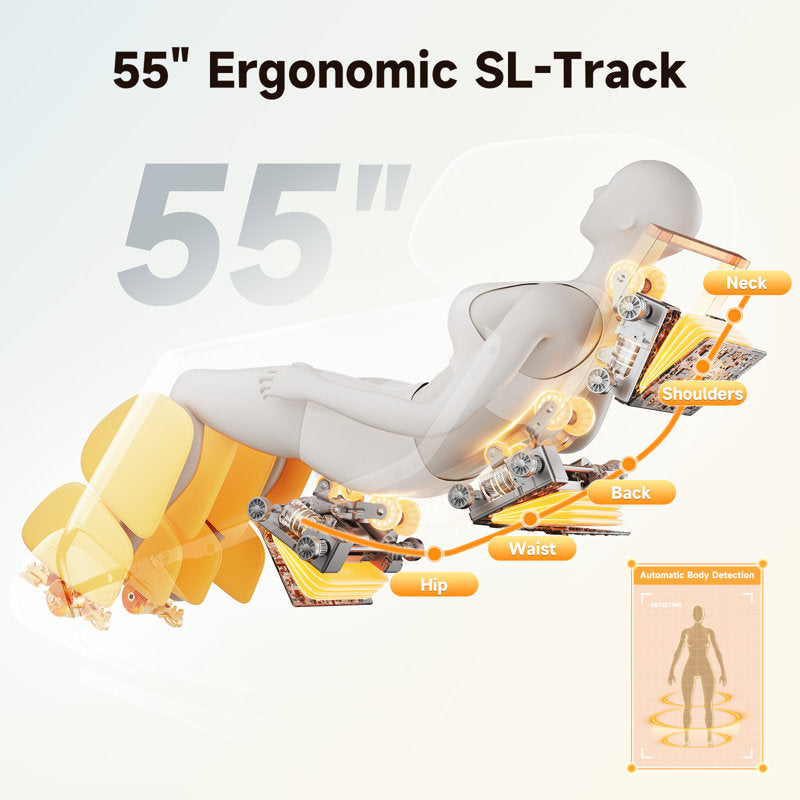 Full Body 4D Massage Chair With Automatic Extended Footrest, SL-Track Zero Gravity Recliner, Full Air Bags, Heat Therapy, Yoga Stretch