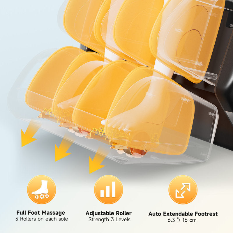 Full Body 4D Massage Chair With Automatic Extended Footrest, SL-Tracity Recliner, Full Air Bags, Heat Therapy