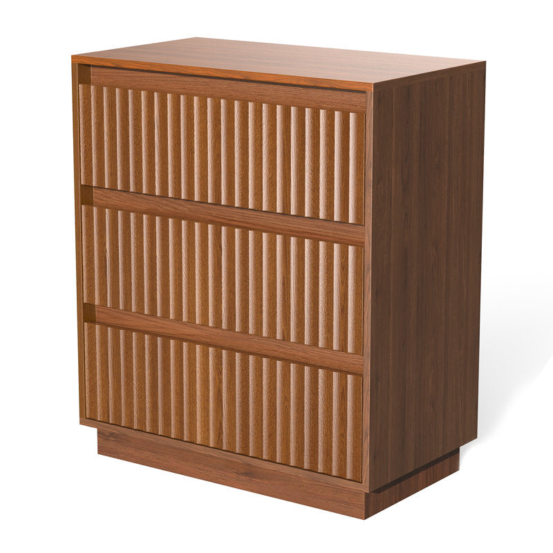 Dejesus 3-Drawer Dresser 27.5"W Single Dresser With Waveform Fluted Panel