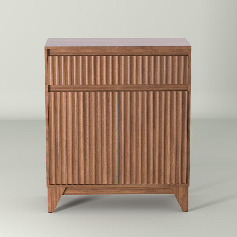 Dejesus 38" Tall 2 - Door Accent Cabinet With Adjustable Shelf, Waveform Fluted Panel