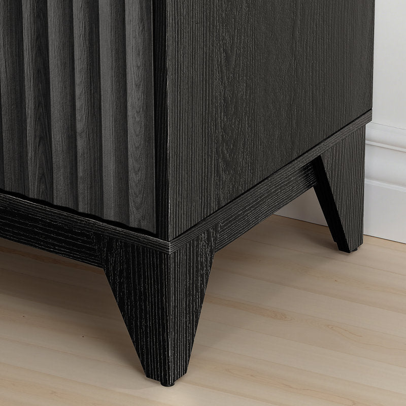 Dejesus 38" Tall 2 - Door Accent Cabinet With Adjustable Shelf, Waveform Fluted Panel