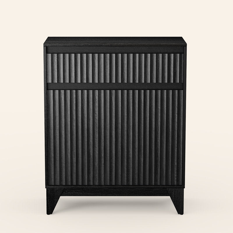 Dejesus 38" Tall 2 - Door Accent Cabinet With Adjustable Shelf, Waveform Fluted Panel