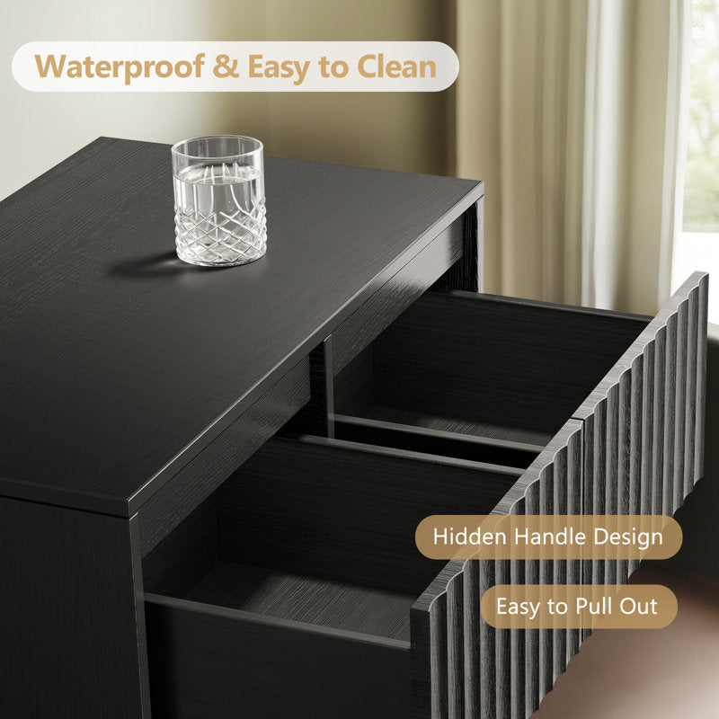 Dejesus 5-Drawer Dresser 27.5"W Single Dresser With Waveform Fluted Panel