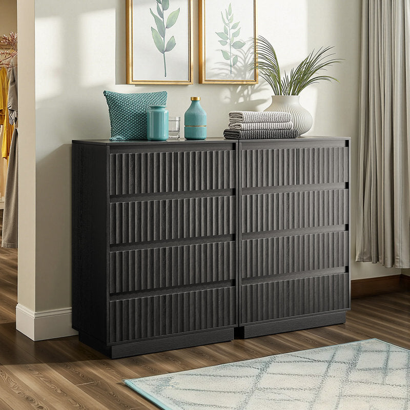 Dejesus 5-Drawer Dresser 27.5"W Single Dresser With Waveform Fluted Panel