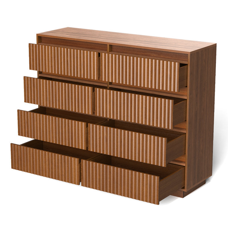 Dejesus 8-Drawer Dresser 52"W Double Dresser With Waveform Fluted Panel