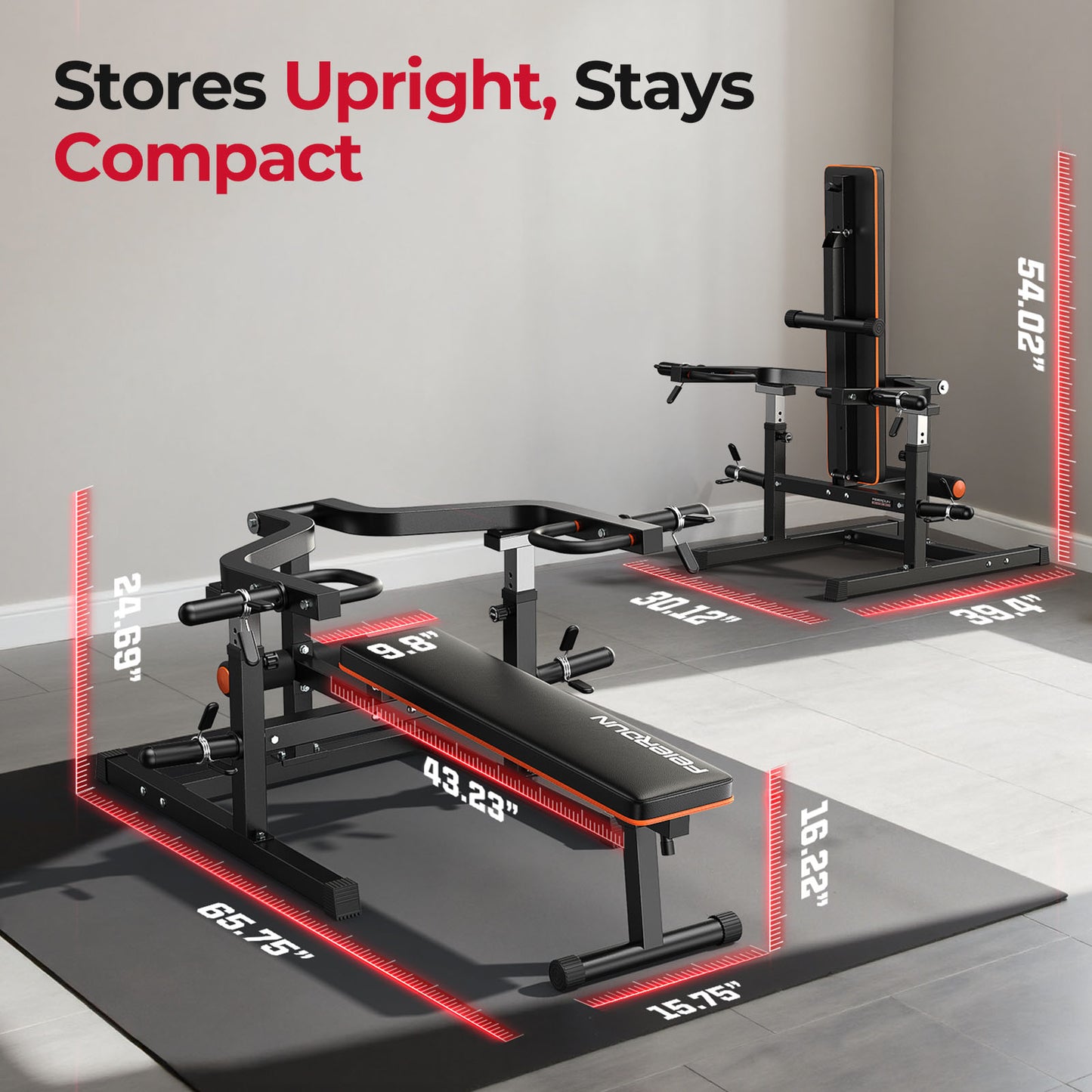 FEIERDUN 3-Grip U-Handles Chest Press Machine, 1250LBS Heavy-Duty Bench Press with Independent Converging Arms