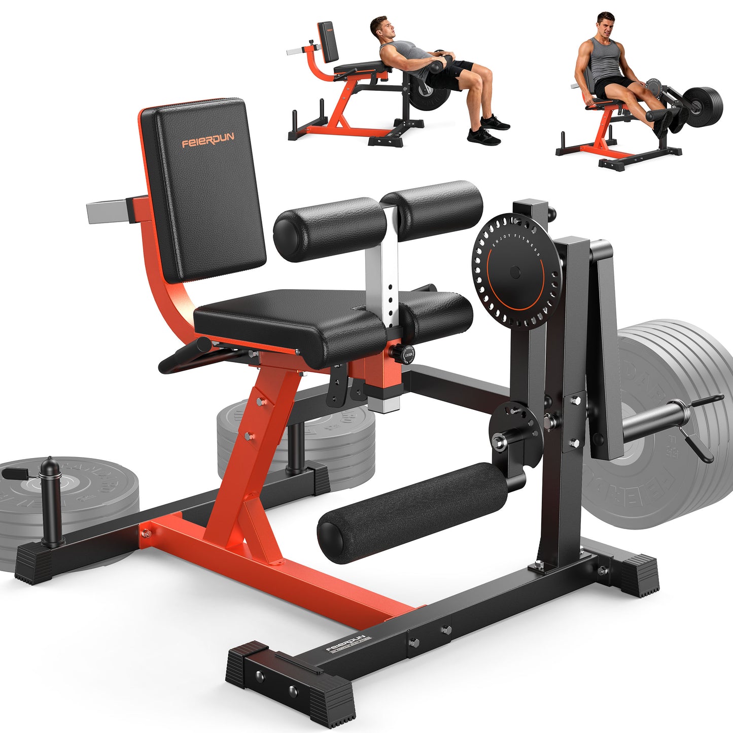 FEIERDUN 3-in-1 Leg Extension Curl Machine, Leg Extension Machine for Lower Body Workouts, Adjustable Leg Curl Machine with Exercise Bench