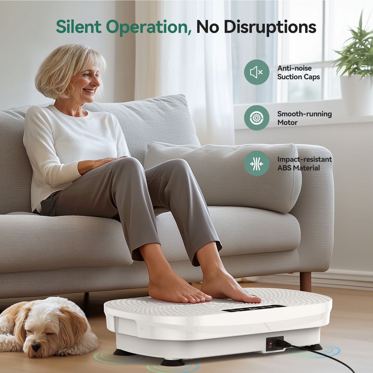 FEIERDUN Vibration Plate Exercise Machine, Curved Vibration Plate for Lymphatic Drainage Weight Loss
