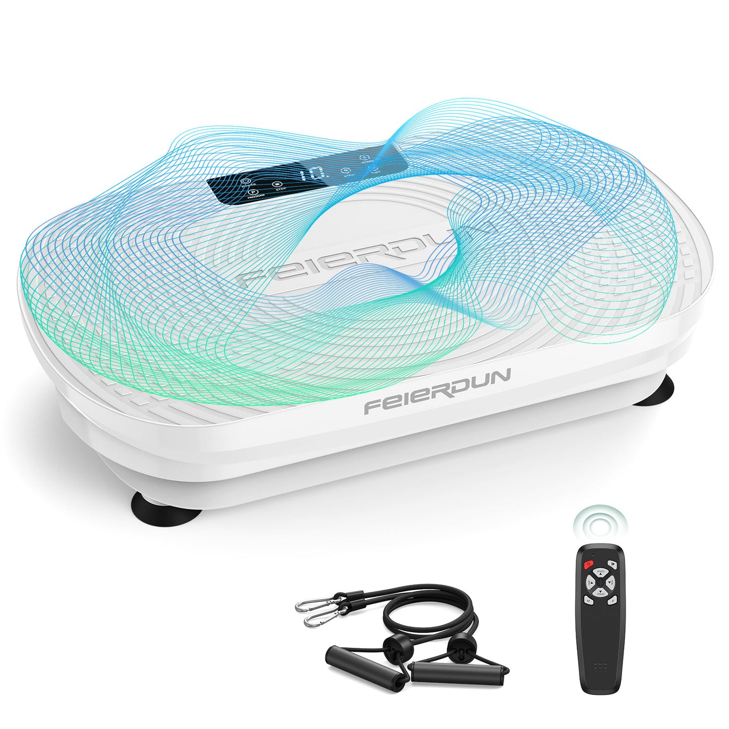 FEIERDUN Vibration Plate Exercise Machine, Curved Vibration Plate for Lymphatic Drainage Weight Loss