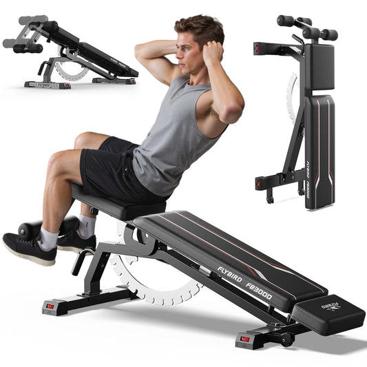 FLYBIRD Adjustable Weight Bench, 1200LBS Foldable Strength Training Bench