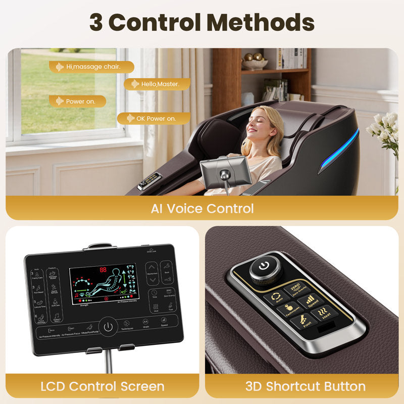 Full Body Massage Chair with Air Bags, Zero Gravity, Heat Therapy, Foot Roller, Shiatsu Recliner