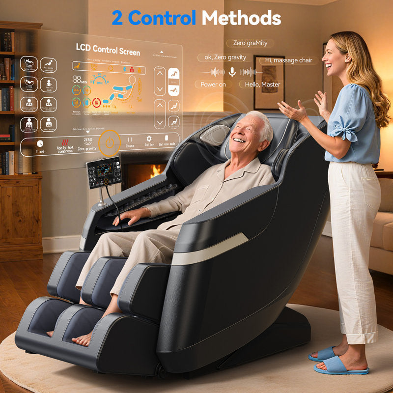 KOLIGEY Full Body Massage Chair with Air Bags, Zero Gravity, Heat Therapy, Foot Roller, Bluetooth Control