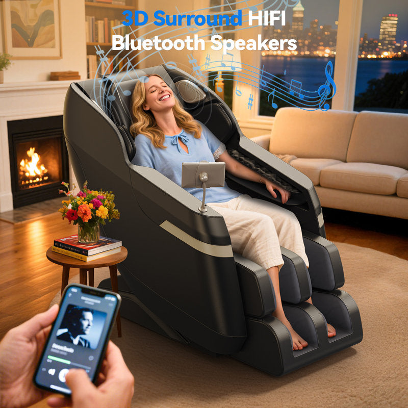 KOLIGEY Full Body Massage Chair with Air Bags, Zero Gravity, Heat Therapy, Foot Roller, Bluetooth Control