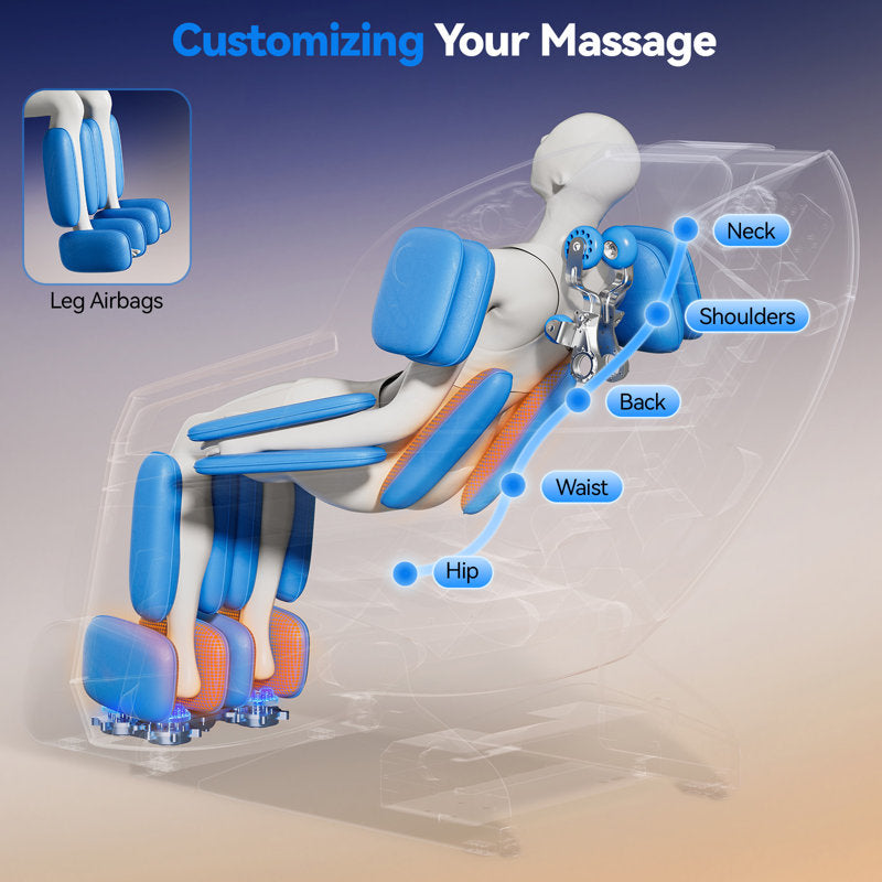 KOLIGEY Full Body Massage Chair with Air Bags, Zero Gravity, Heat Therapy, Foot Roller, Bluetooth Control