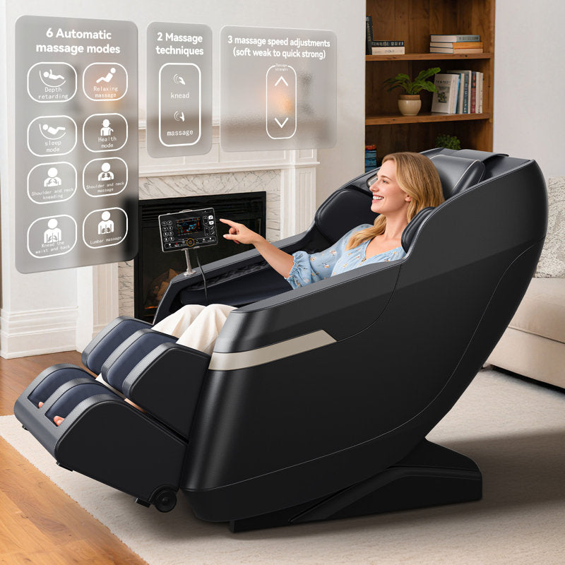 KOLIGEY Full Body Massage Chair with Air Bags, Zero Gravity, Heat Therapy, Foot Roller, Bluetooth Control