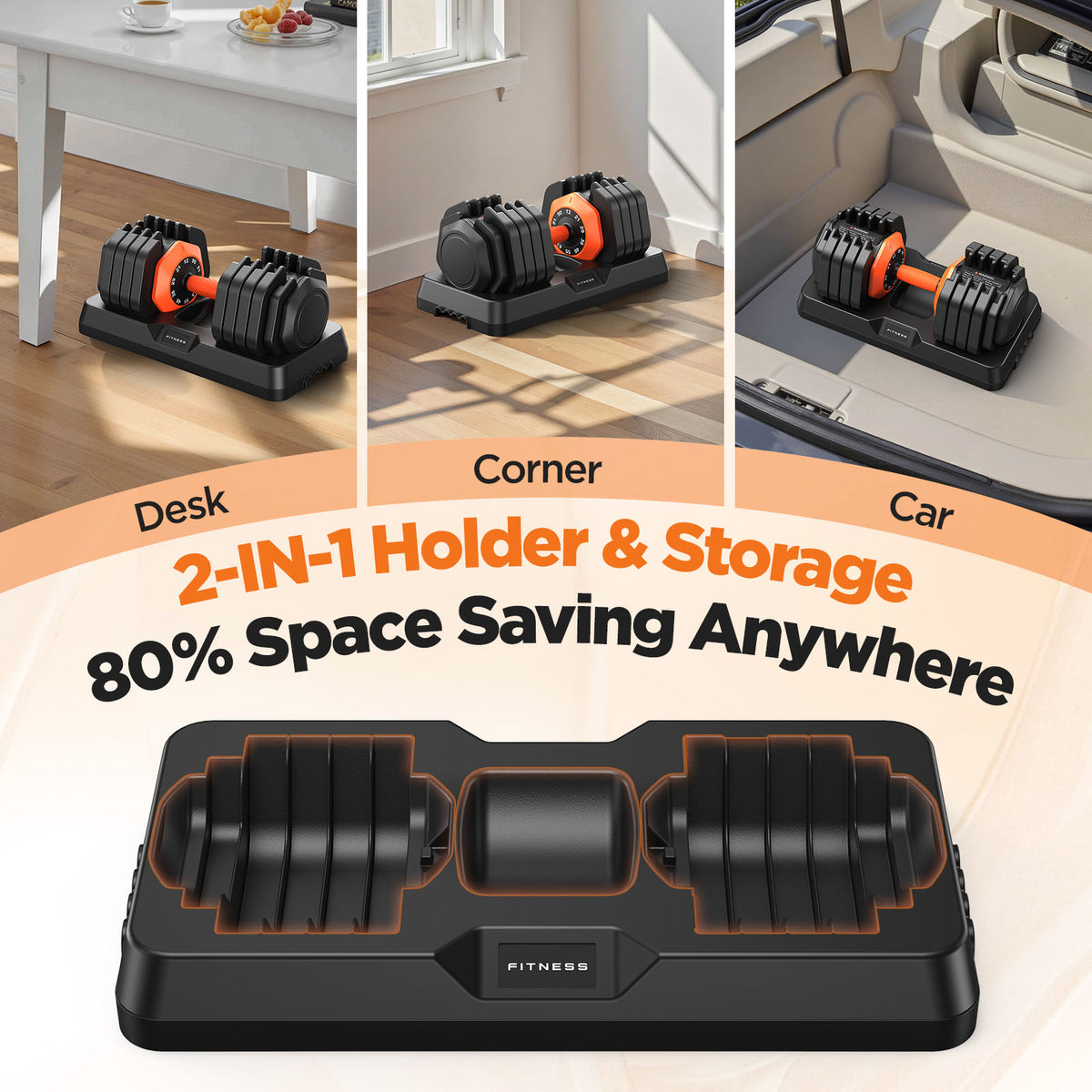 2026 Updated Adjustable Dumbbell Set of 2, 10-in-1 Weights Dumbbell Set with Storage Box, 90lbs Adjustable Weights with Anti-slip Silicone Grip, Weight Set For Home Gym Suit both Men and Women