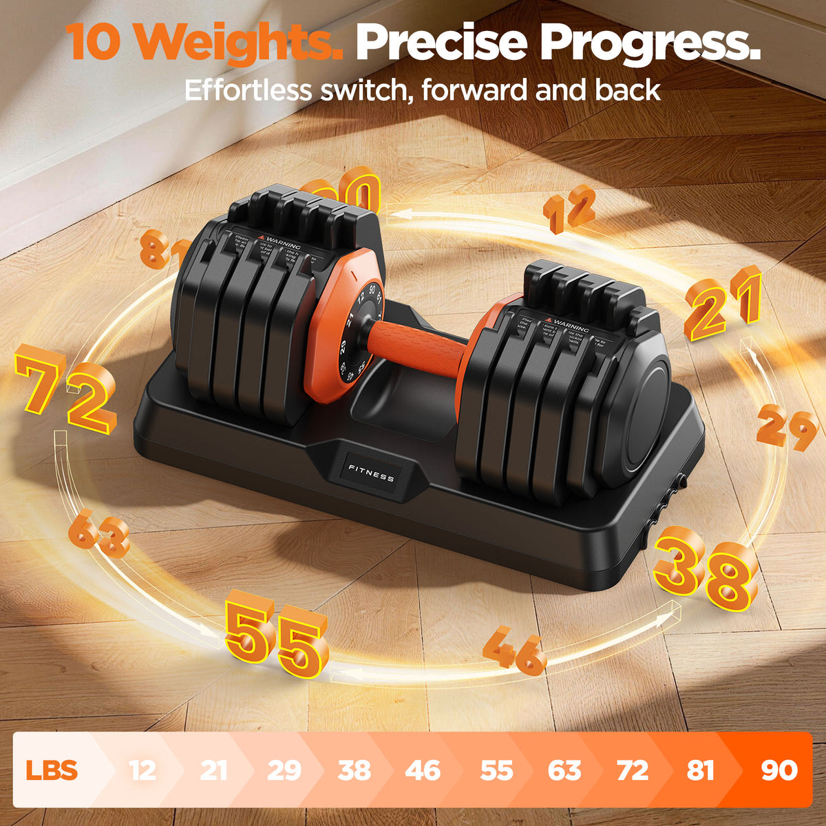 2026 Updated Adjustable Dumbbell Set of 2, 10-in-1 Weights Dumbbell Set with Storage Box, 90lbs Adjustable Weights with Anti-slip Silicone Grip, Weight Set For Home Gym Suit both Men and Women