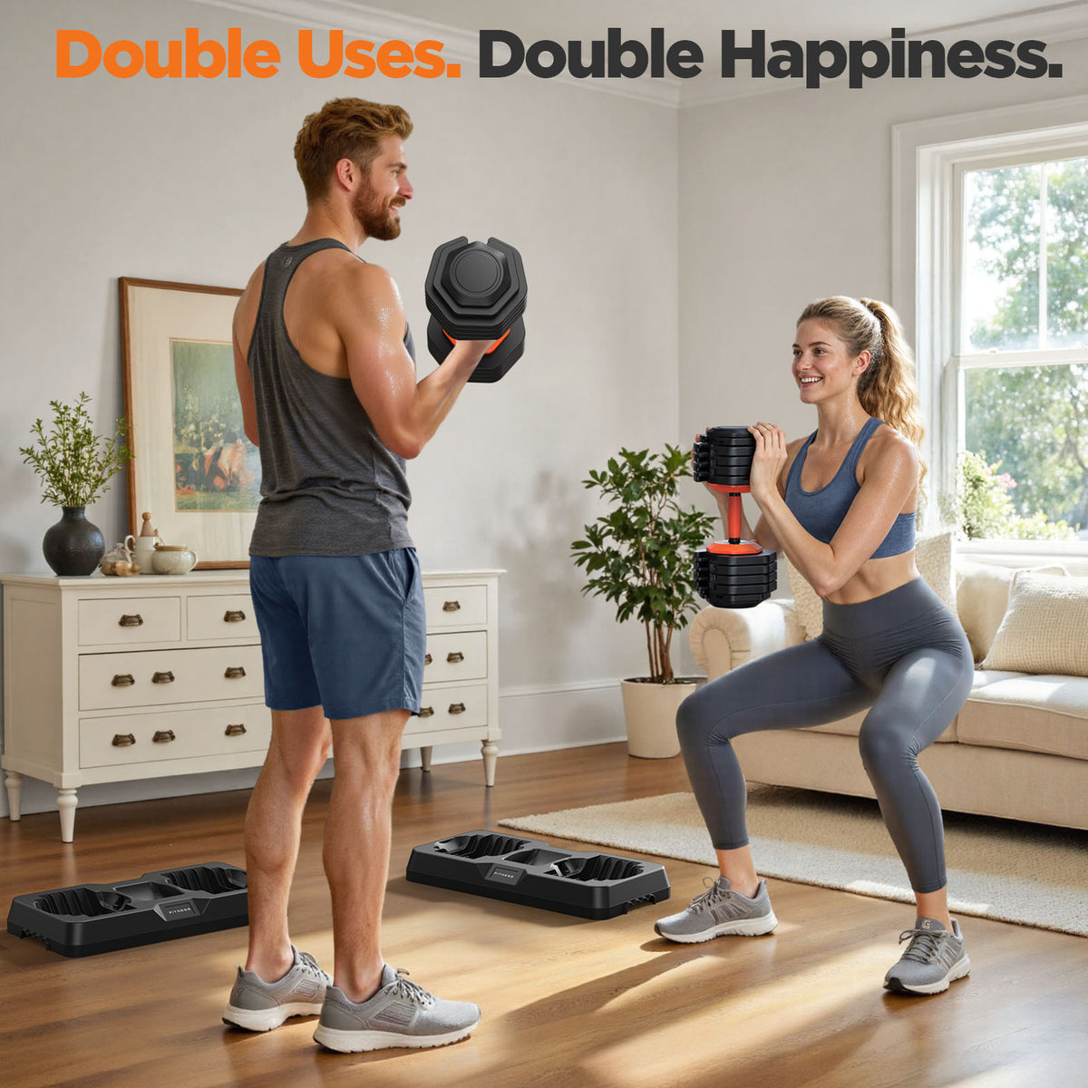2026 Updated Adjustable Dumbbell Set of 2, 10-in-1 Weights Dumbbell Set with Storage Box, 90lbs Adjustable Weights with Anti-slip Silicone Grip, Weight Set For Home Gym Suit both Men and Women