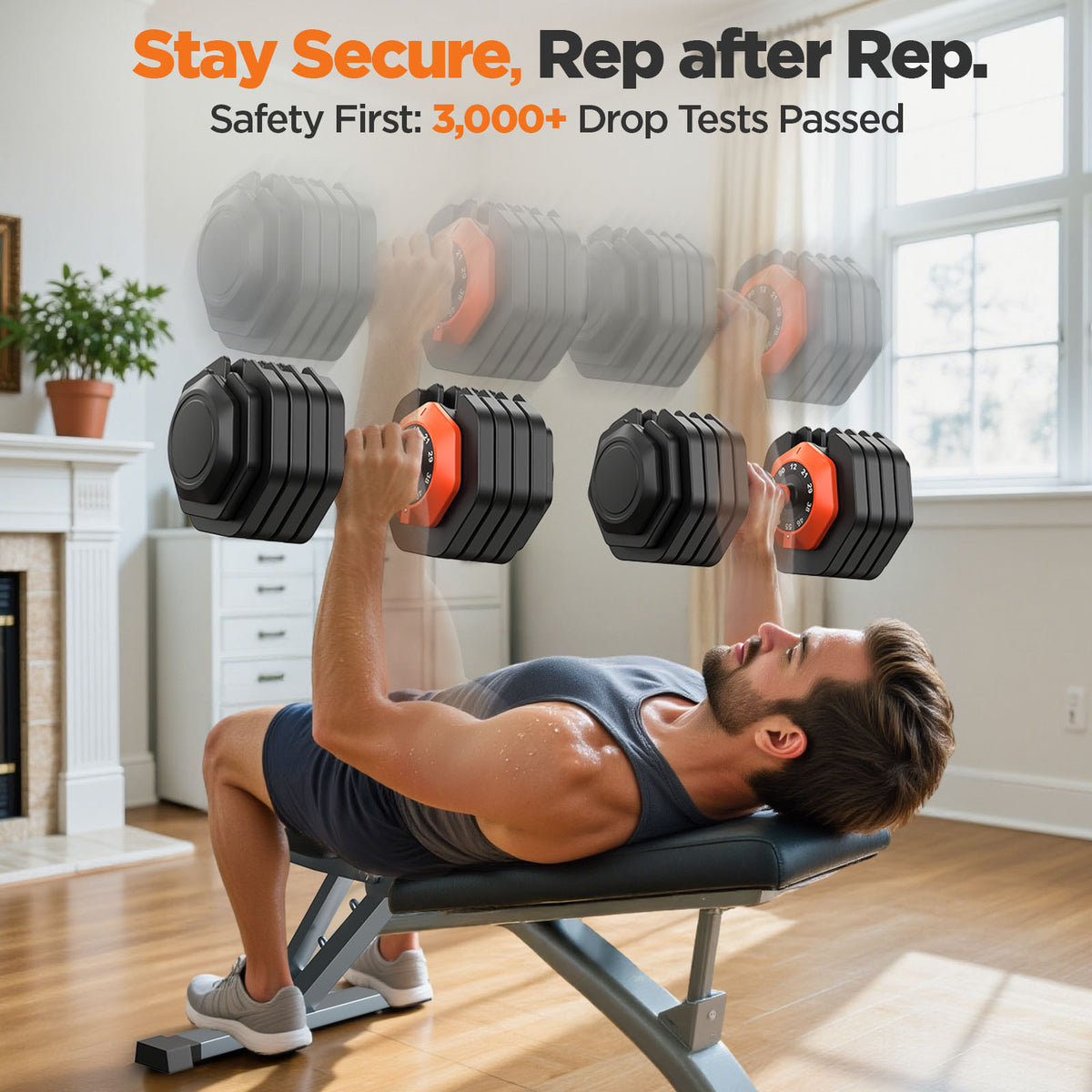 2026 Updated Adjustable Dumbbell Set of 2, 10-in-1 Weights Dumbbell Set with Storage Box, 90lbs Adjustable Weights with Anti-slip Silicone Grip, Weight Set For Home Gym Suit both Men and Women